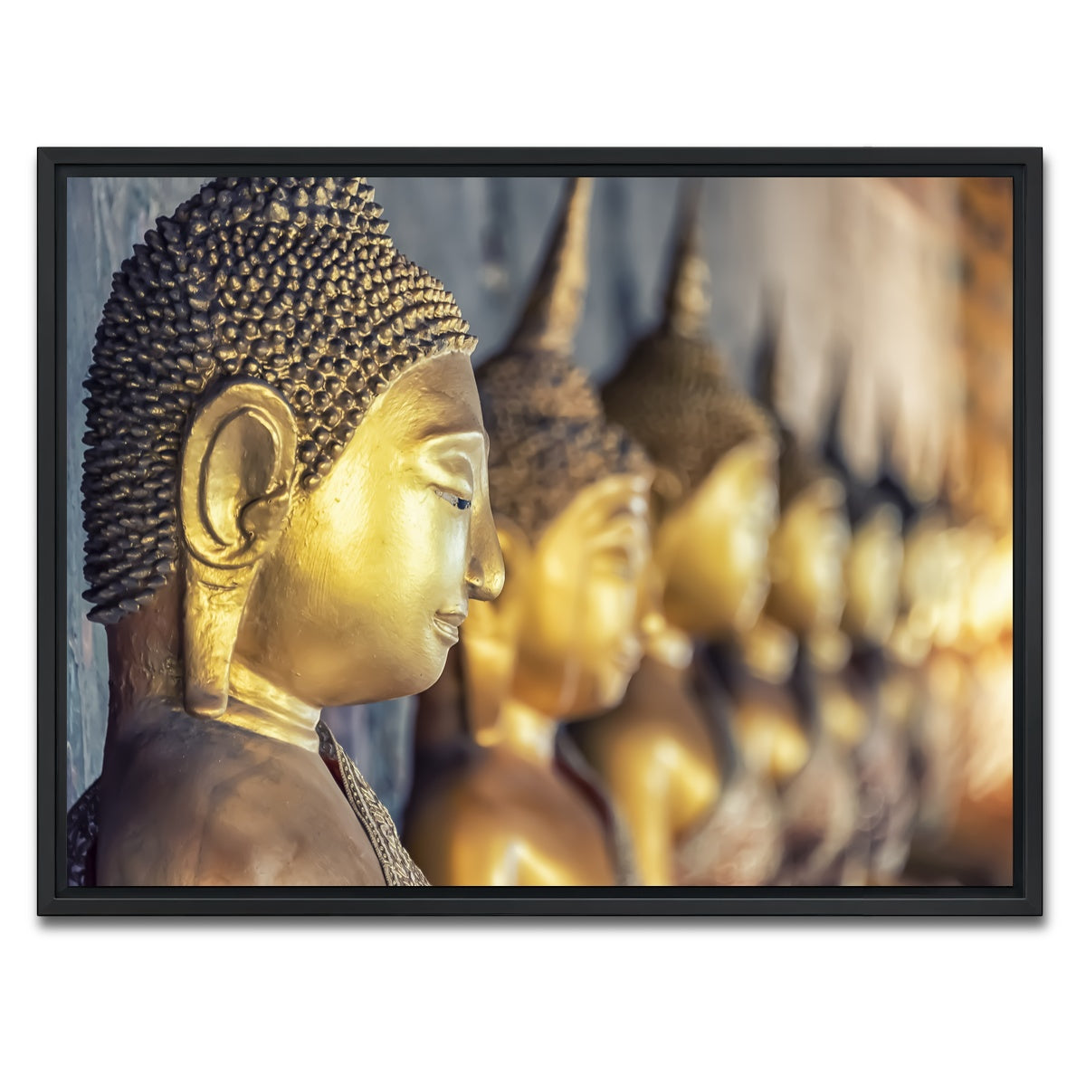AUTO-MOCKUP WHITE | Golden Buddha | 1 Piece | Black Framed Canvas | group=4x3