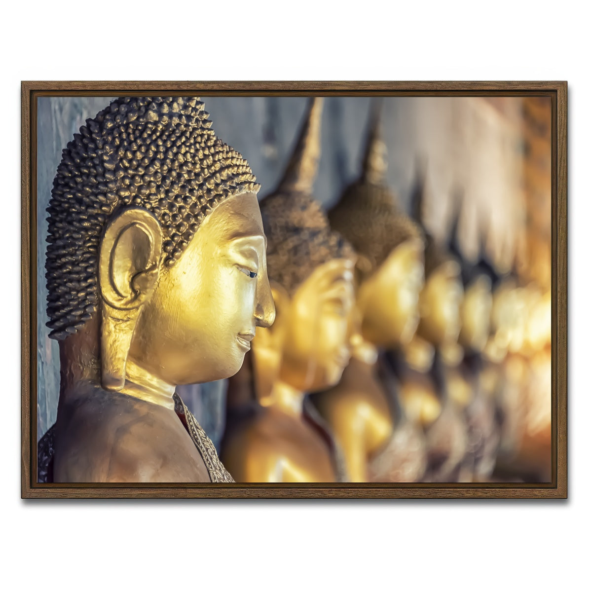 AUTO-MOCKUP WHITE | Golden Buddha | 1 Piece | Walnut Framed Canvas | group=4x3