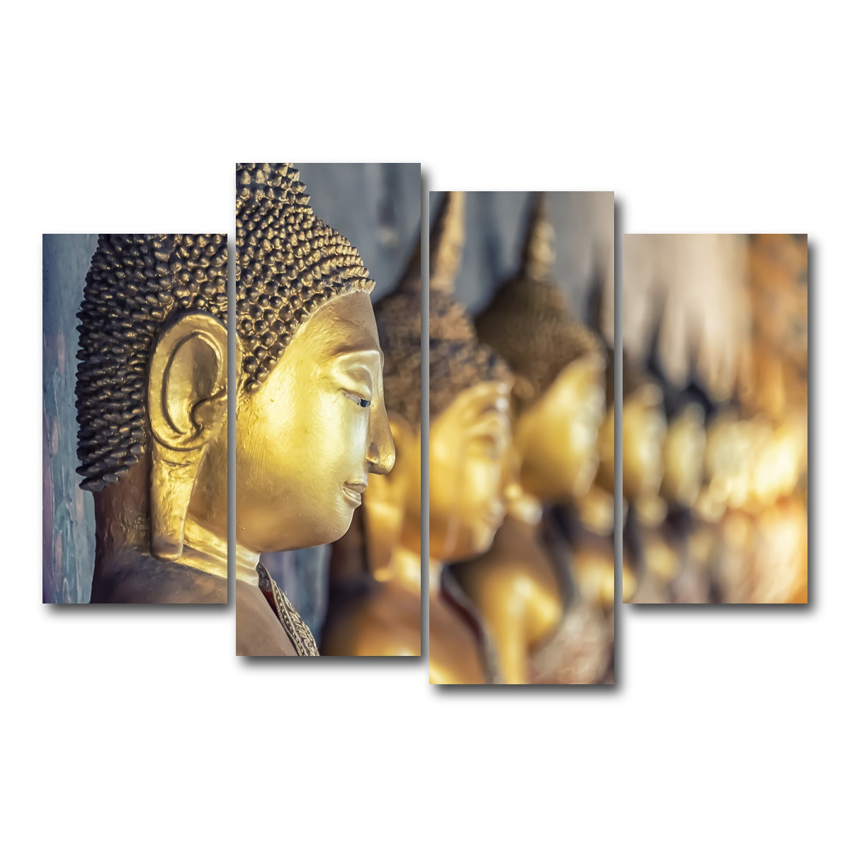 AUTO-MOCKUP WHITE | Golden Buddha | 4 Piece | Gallery Wrap Canvas | group=4_short
