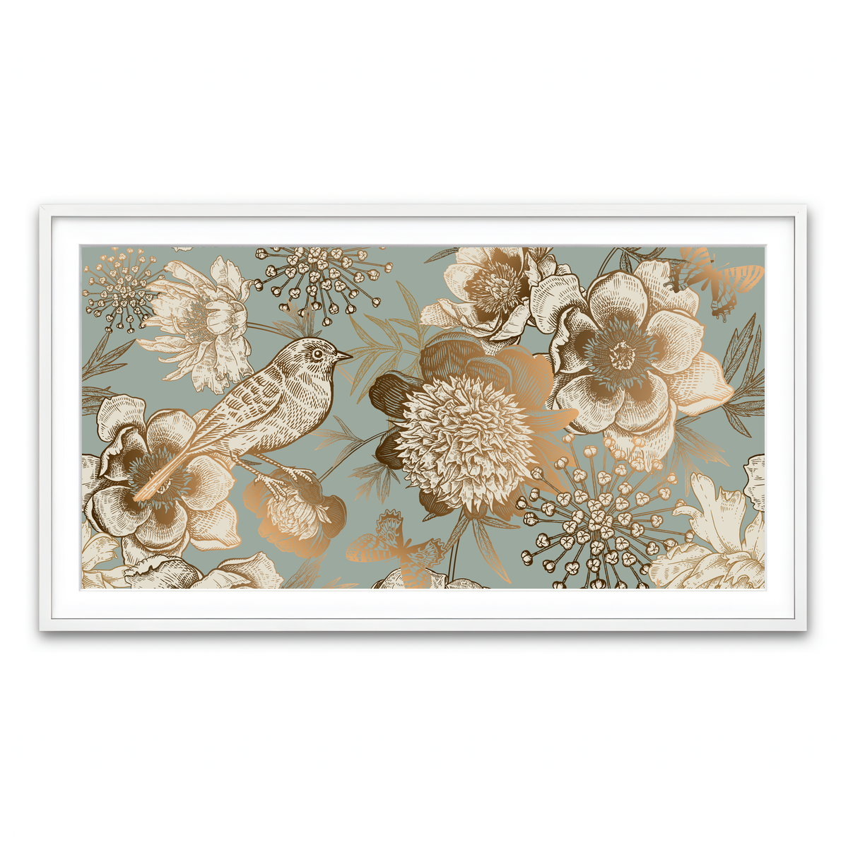 Framed Print 2x1 White