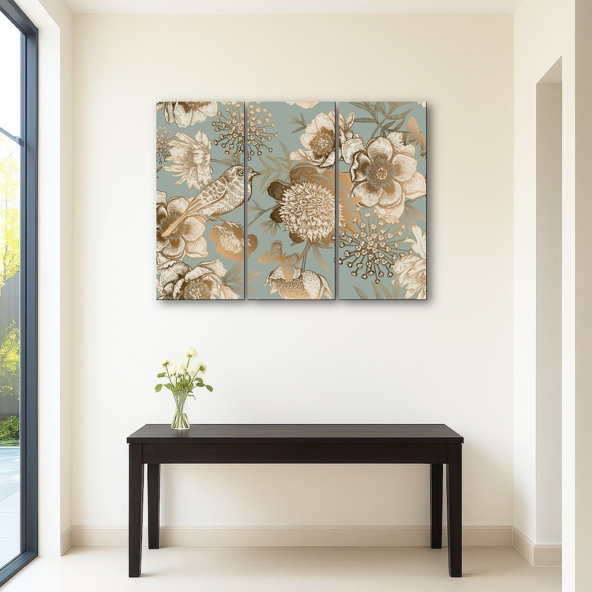 AUTO-MOCKUP ROOM | Golden Flowers Pattern