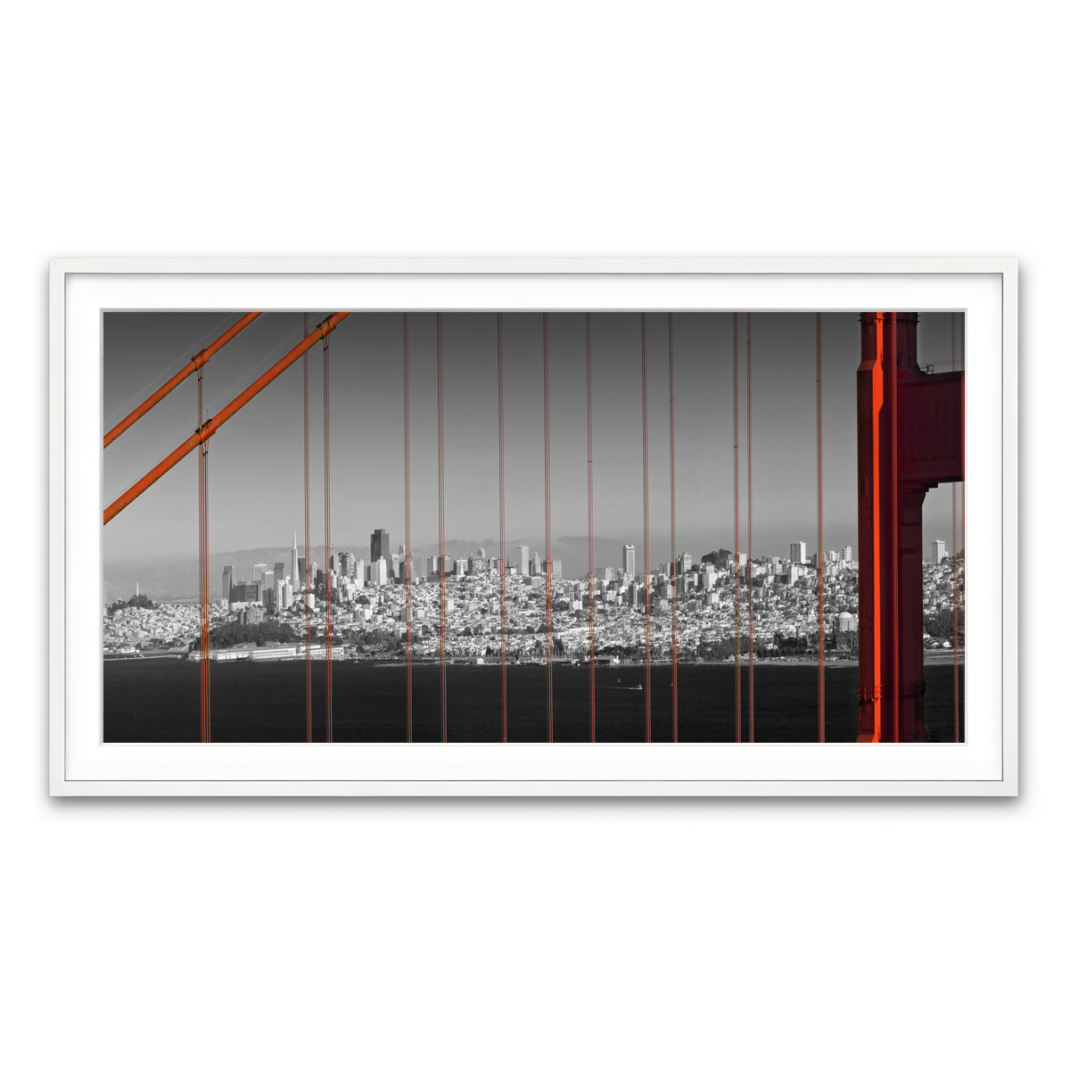 Framed Print 2x1 White