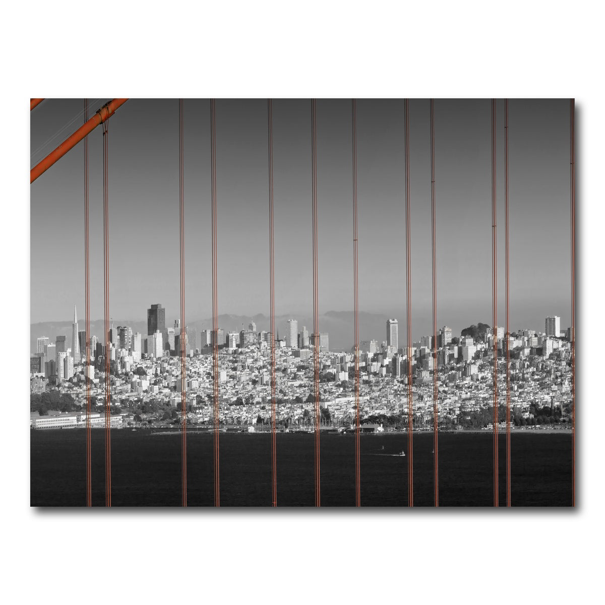 AUTO-MOCKUP WHITE | Golden Gate Bridge - Panoramic Downtown View | 1 Piece | Gallery Wrap Canvas | group=4x3