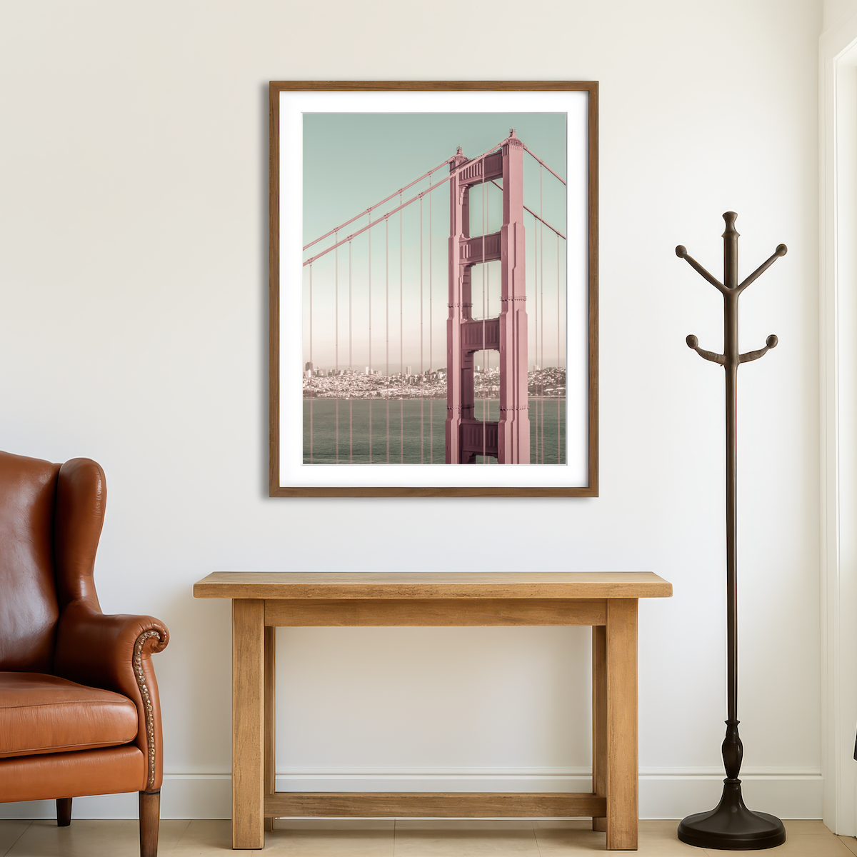 AUTO-MOCKUP ROOM | Golden Gate Bridge - Urban Vintage Style Wall Art