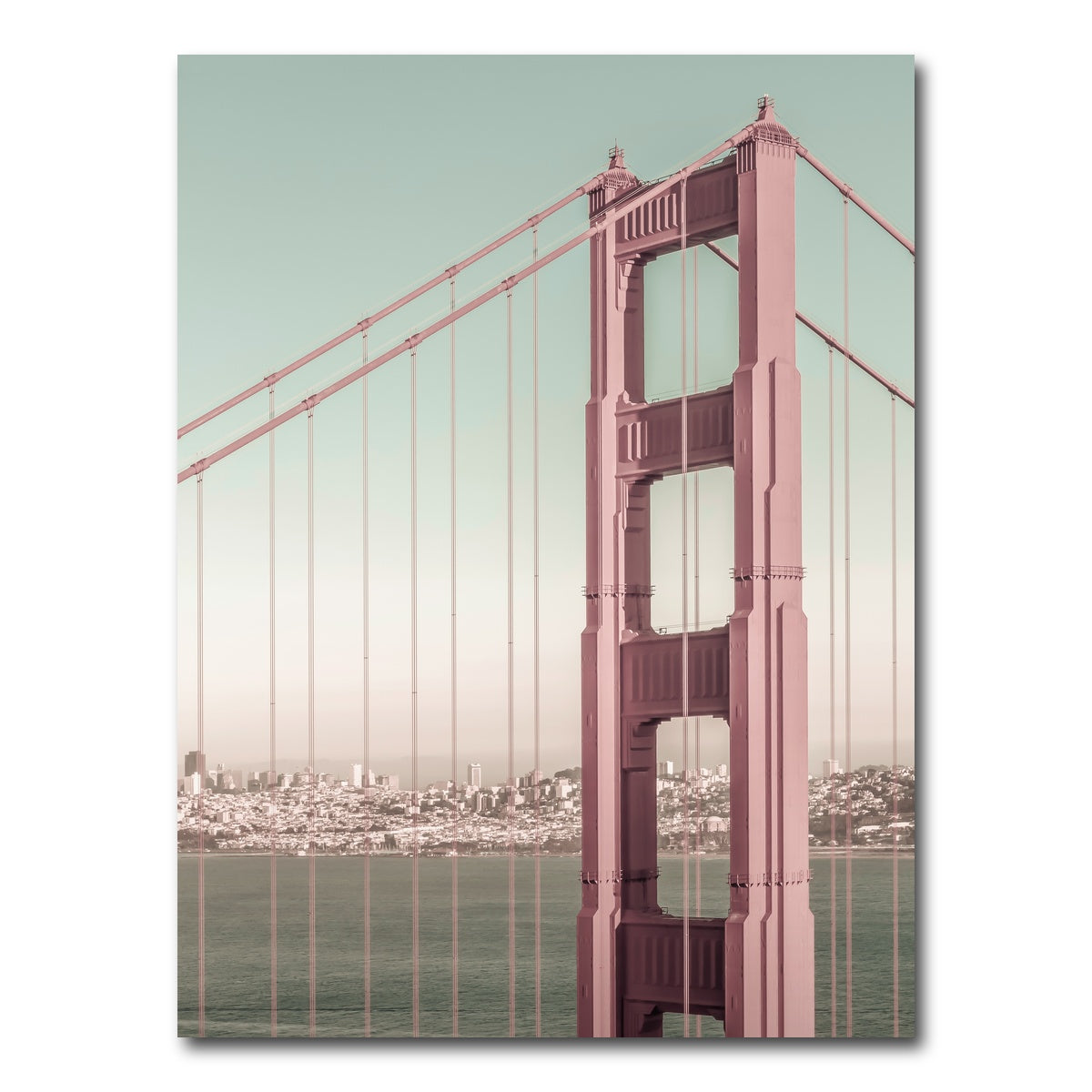 AUTO-MOCKUP WHITE | Golden Gate Bridge - urban vintage style | 1 Piece | Gallery Wrap Canvas | group=3x4