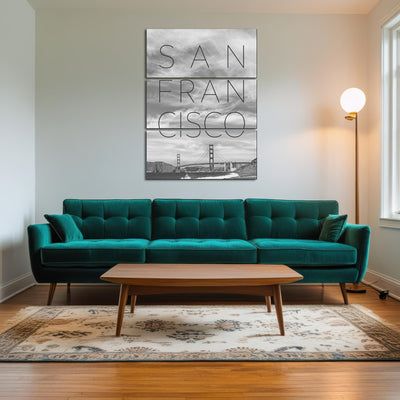 AUTO-MOCKUP ROOM | Golden Gate Bridge & Baker Beach Text