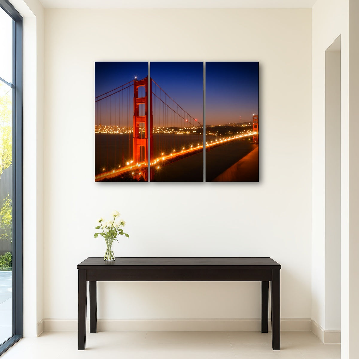 AUTO-MOCKUP ROOM | Golden Gate Bridge Evening Cityscape
