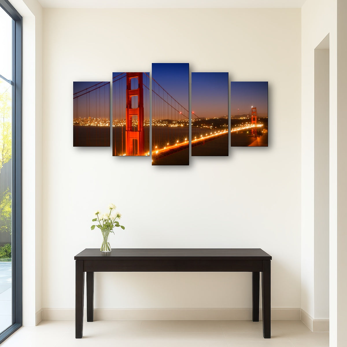 AUTO-MOCKUP ROOM | Golden Gate Bridge Evening Cityscape