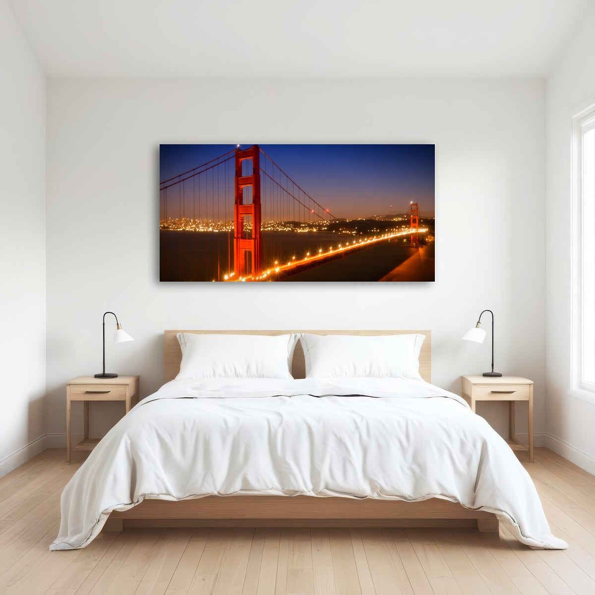 AUTO-MOCKUP ROOM | Golden Gate Bridge Evening Cityscape