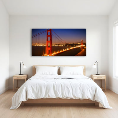 AUTO-MOCKUP ROOM | Golden Gate Bridge Evening Cityscape