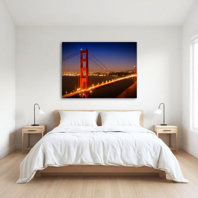 AUTO-MOCKUP ROOM | Golden Gate Bridge Evening Cityscape