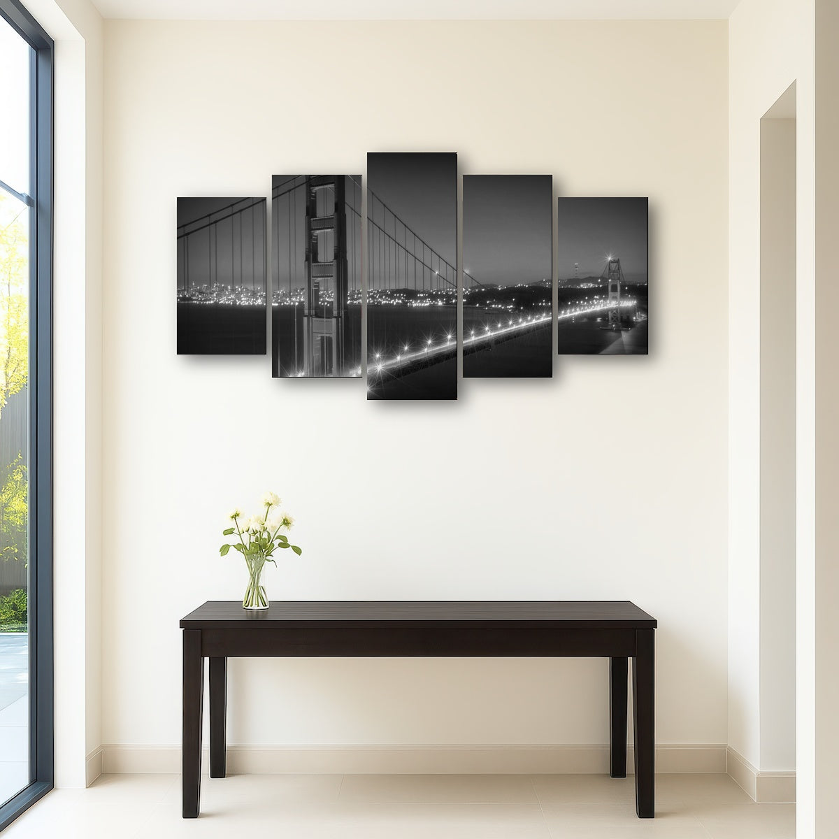 AUTO-MOCKUP ROOM | Golden Gate Bridge Monochrome Cityscape
