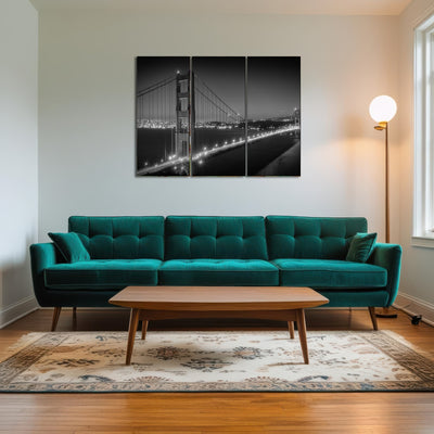 AUTO-MOCKUP ROOM | Golden Gate Bridge Monochrome Cityscape