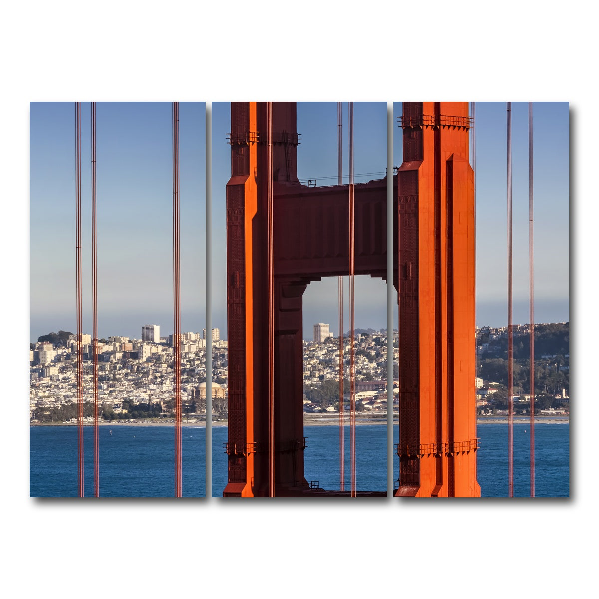 AUTO-MOCKUP WHITE | Golden Gate Bridge Panoramic | 3 Piece | Gallery Wrap Canvas | group=8x18