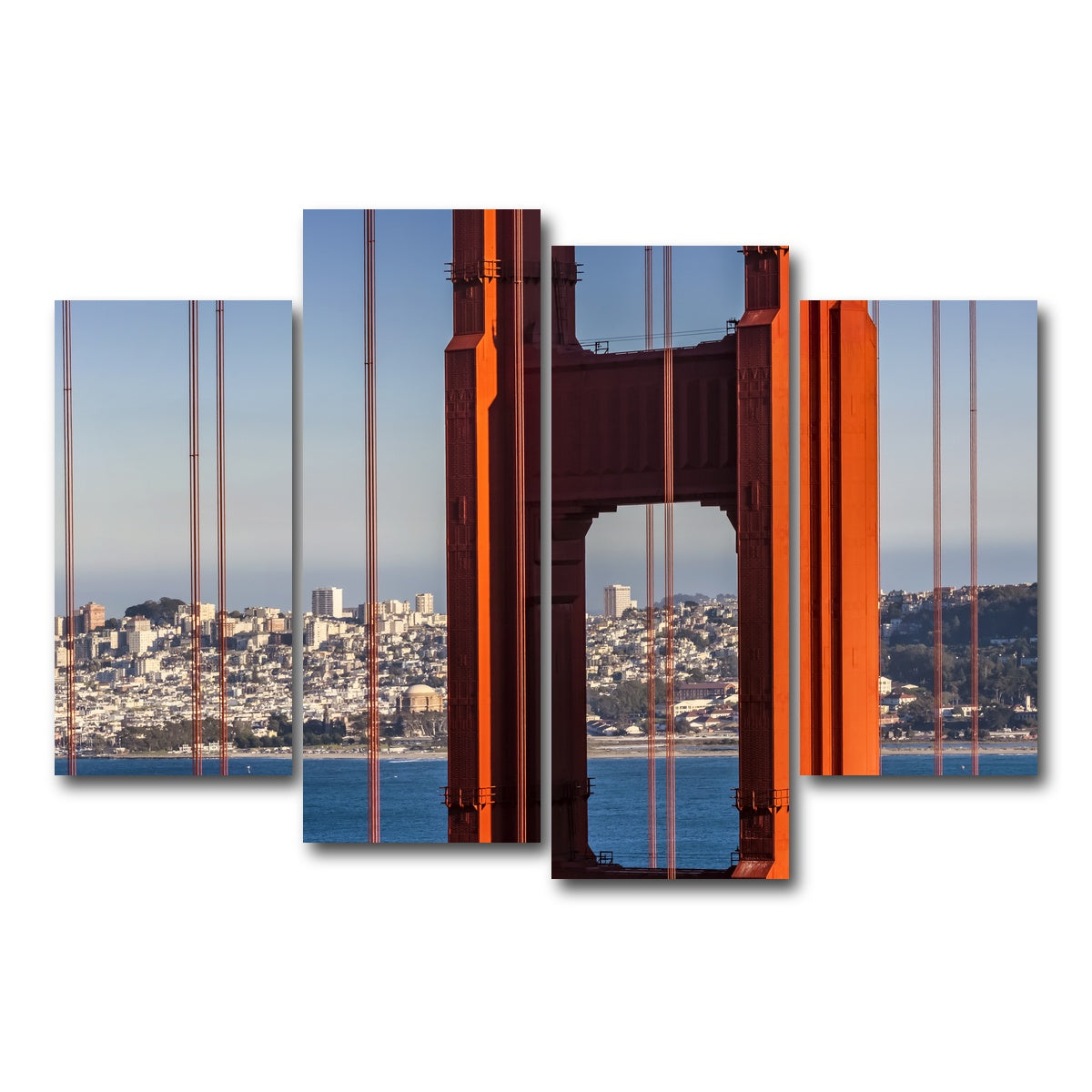 AUTO-MOCKUP WHITE | Golden Gate Bridge Panoramic | 4 Piece | Gallery Wrap Canvas | group=4_short