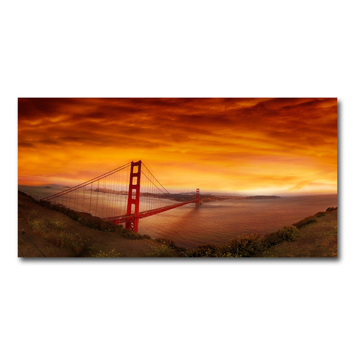AUTO-MOCKUP WHITE | Golden Gate Bridge Sunset | 1 Piece | Gallery Wrap Canvas | group=2x1