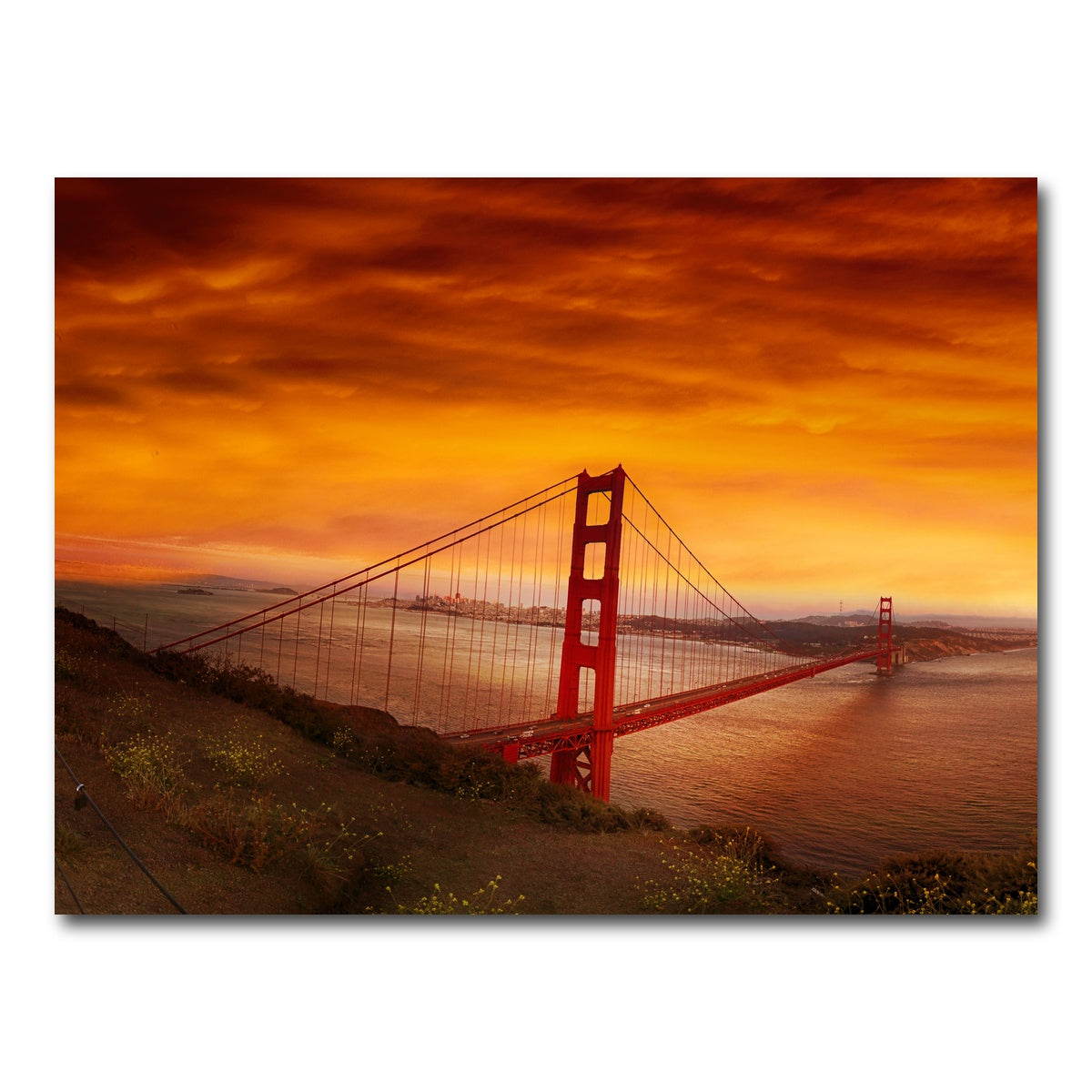 AUTO-MOCKUP WHITE | Golden Gate Bridge Sunset | 1 Piece | Gallery Wrap Canvas | group=4x3
