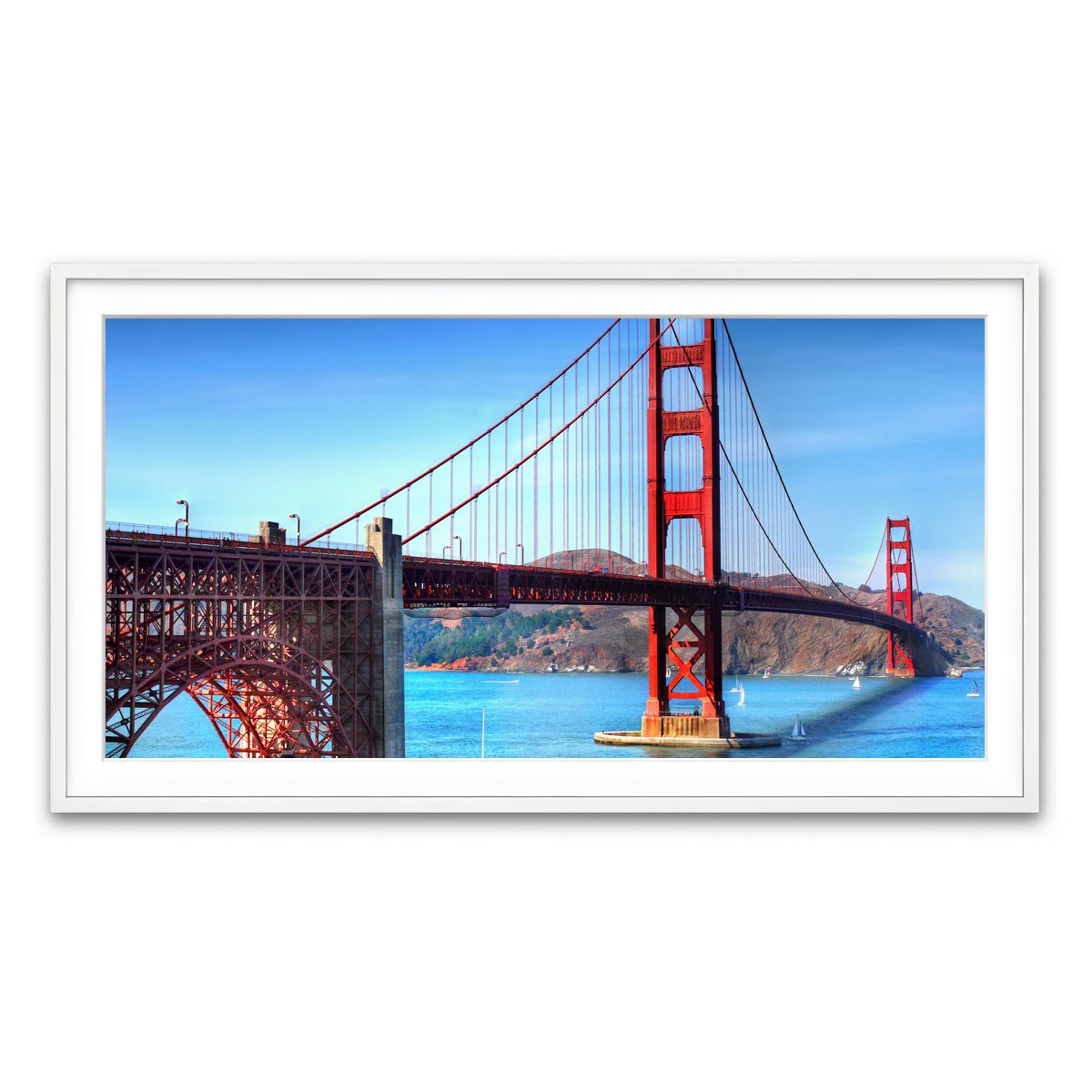 Framed Print 2x1 White