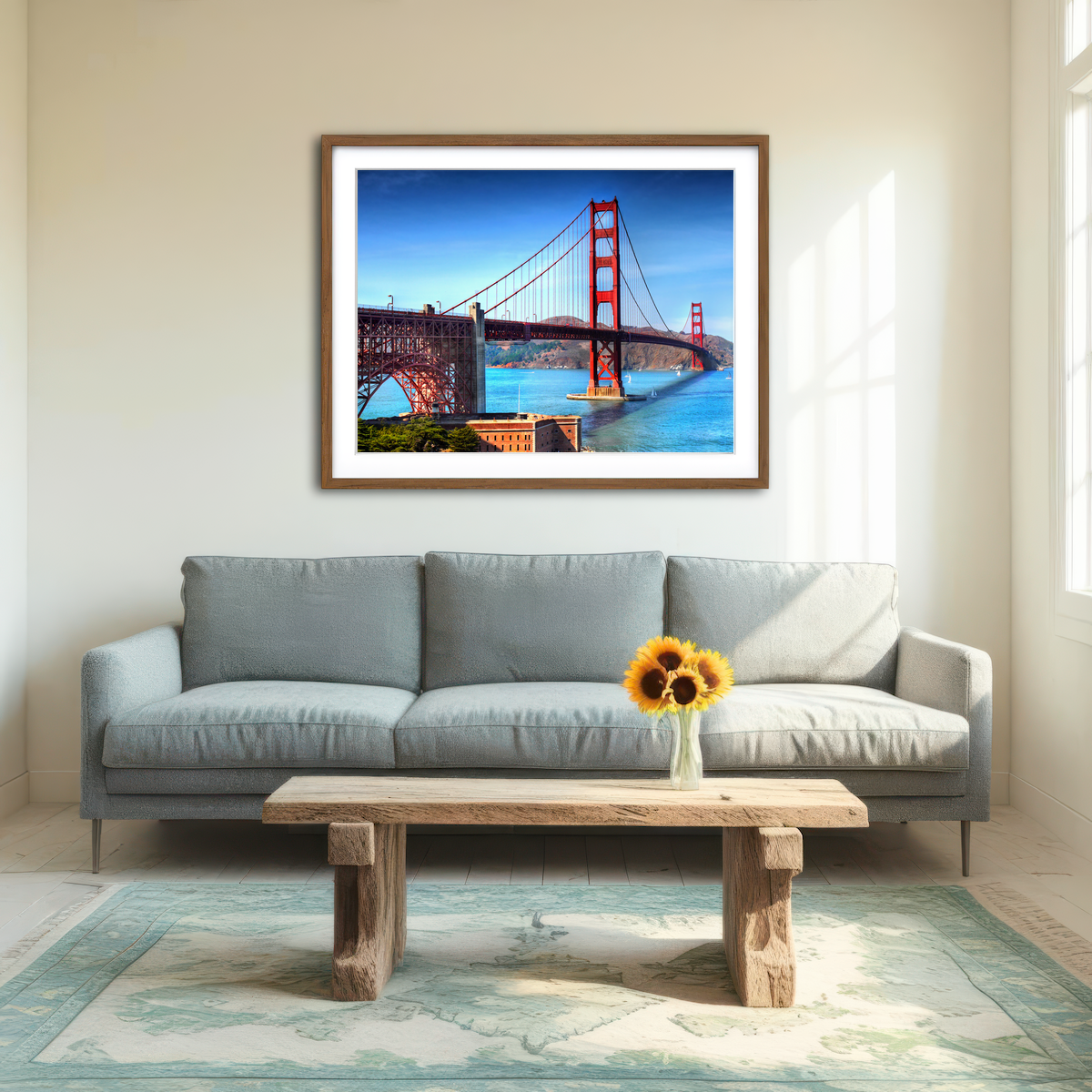 AUTO-MOCKUP ROOM | Golden Gate Bridge Wall Art
