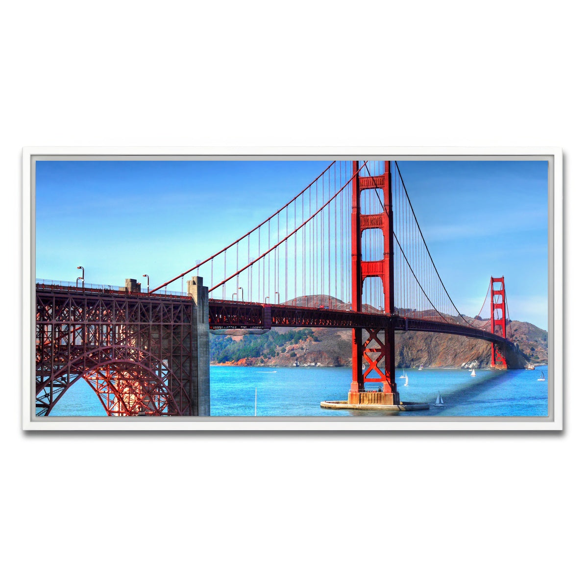AUTO-MOCKUP WHITE | Golden Gate Bridge | 1 Piece | White Framed Canvas | group=2x1