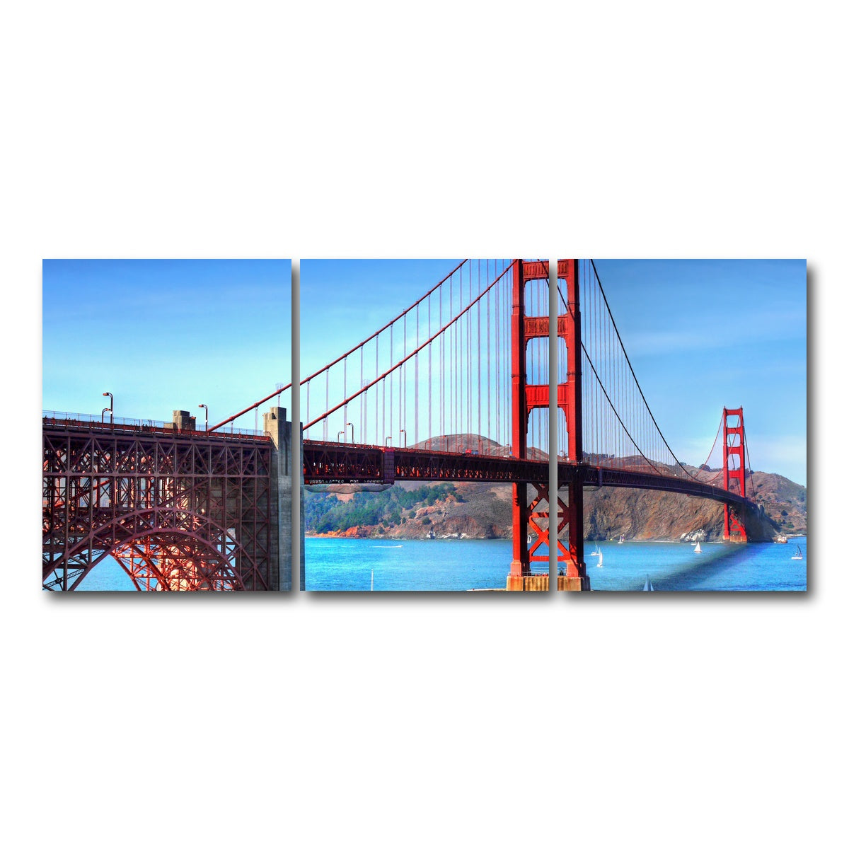 AUTO-MOCKUP WHITE | Golden Gate Bridge | 3 Piece | Gallery Wrap Canvas | group=18x24