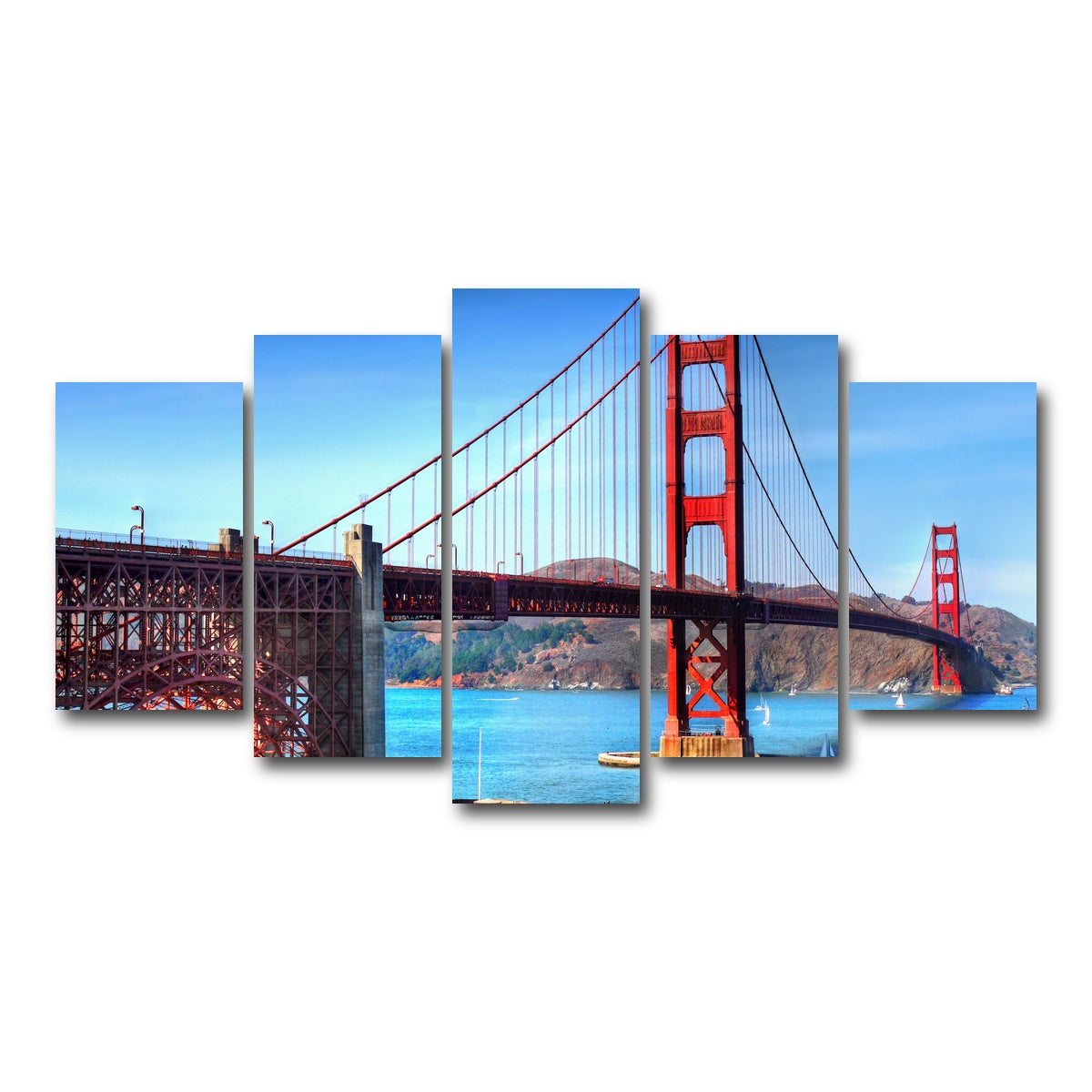 AUTO-MOCKUP WHITE | Golden Gate Bridge | 5 Piece | Gallery Wrap Canvas | group=5_normal