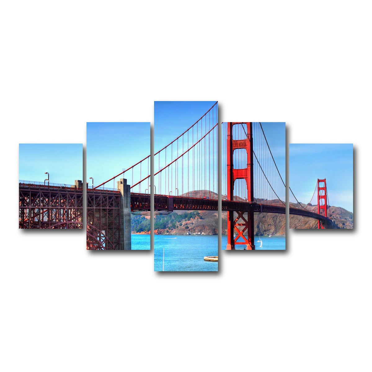 AUTO-MOCKUP WHITE | Golden Gate Bridge | 5 Piece | Gallery Wrap Canvas | group=5_short