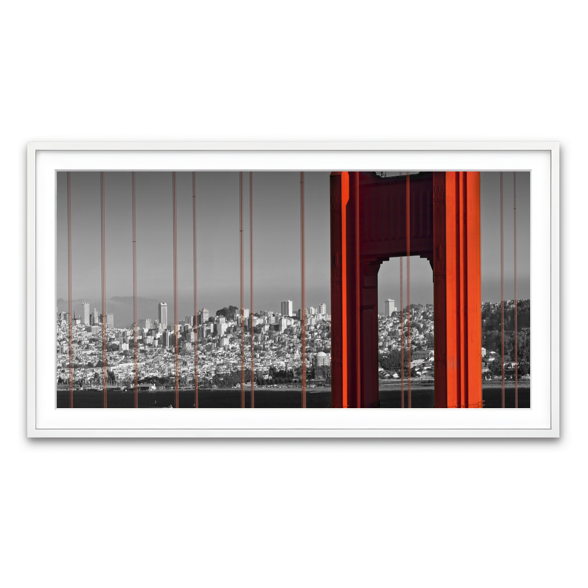 Framed Print 2x1 White