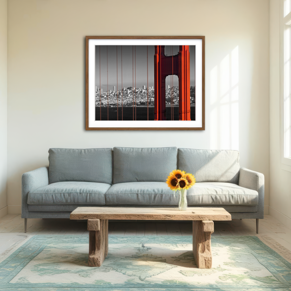 AUTO-MOCKUP ROOM | Golden Gate Bridge in Detail Wall Art