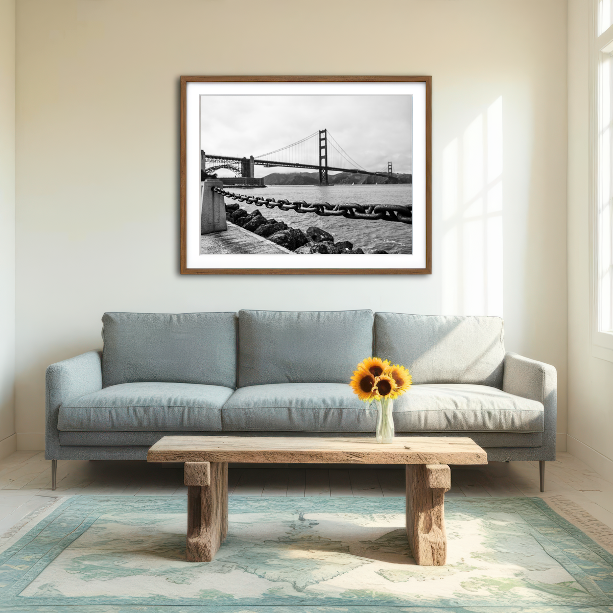 AUTO-MOCKUP ROOM | Golden Gate Chain Wall Art