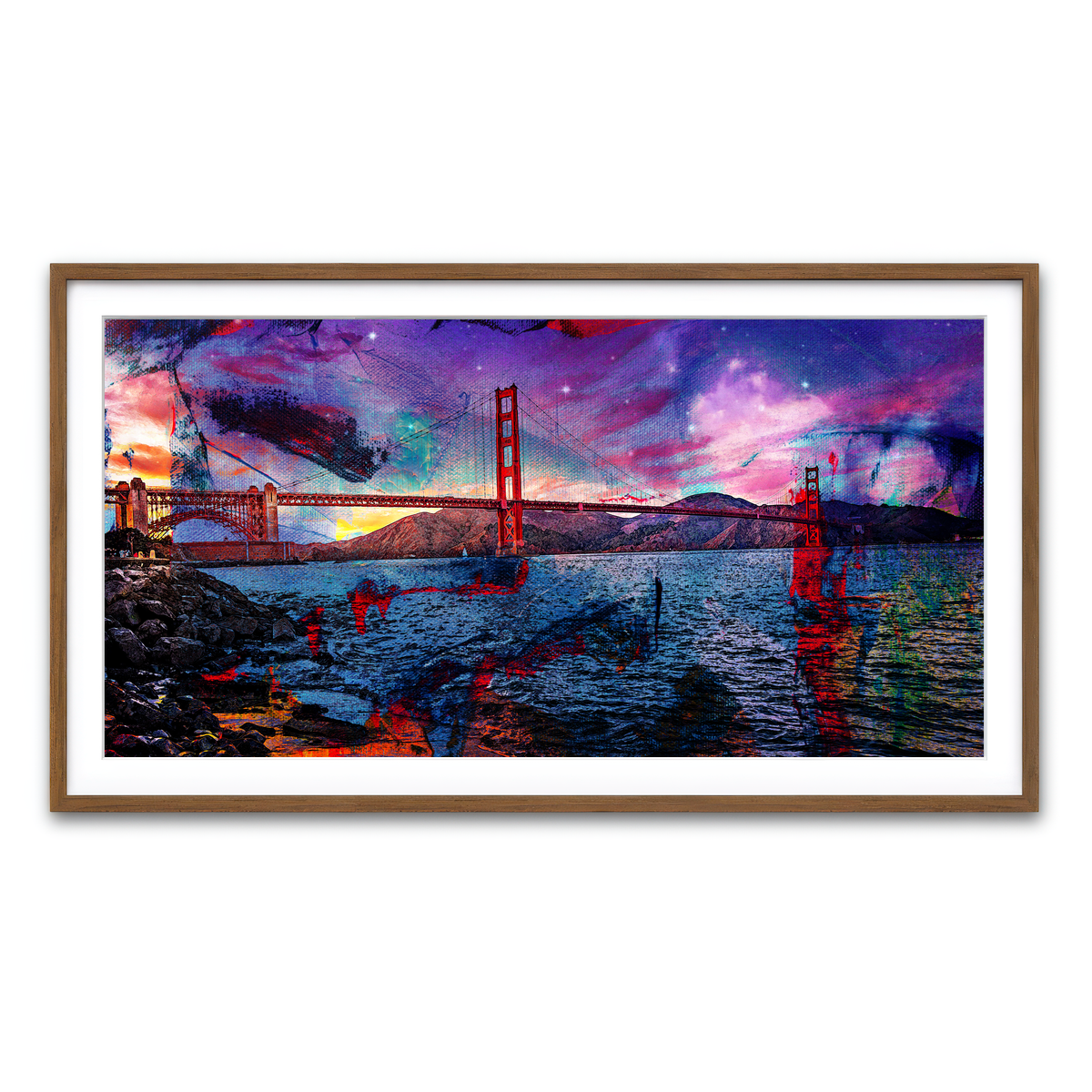 Framed Print 2x1 Walnut