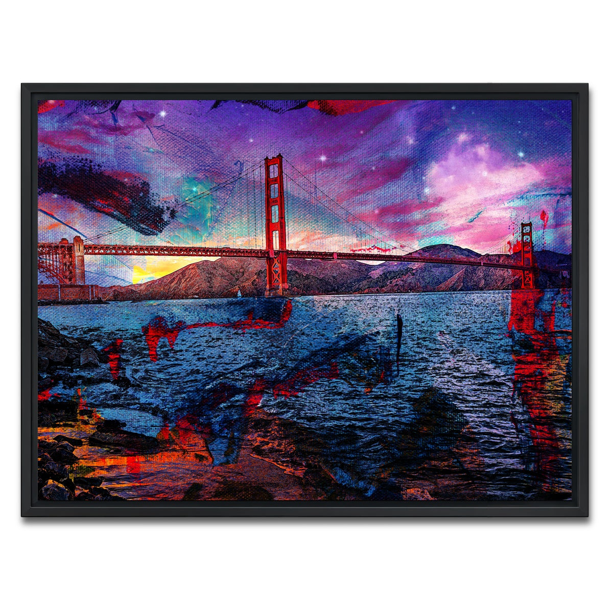 AUTO-MOCKUP WHITE | Golden Gate | 1 Piece | Black Framed Canvas | group=4x3