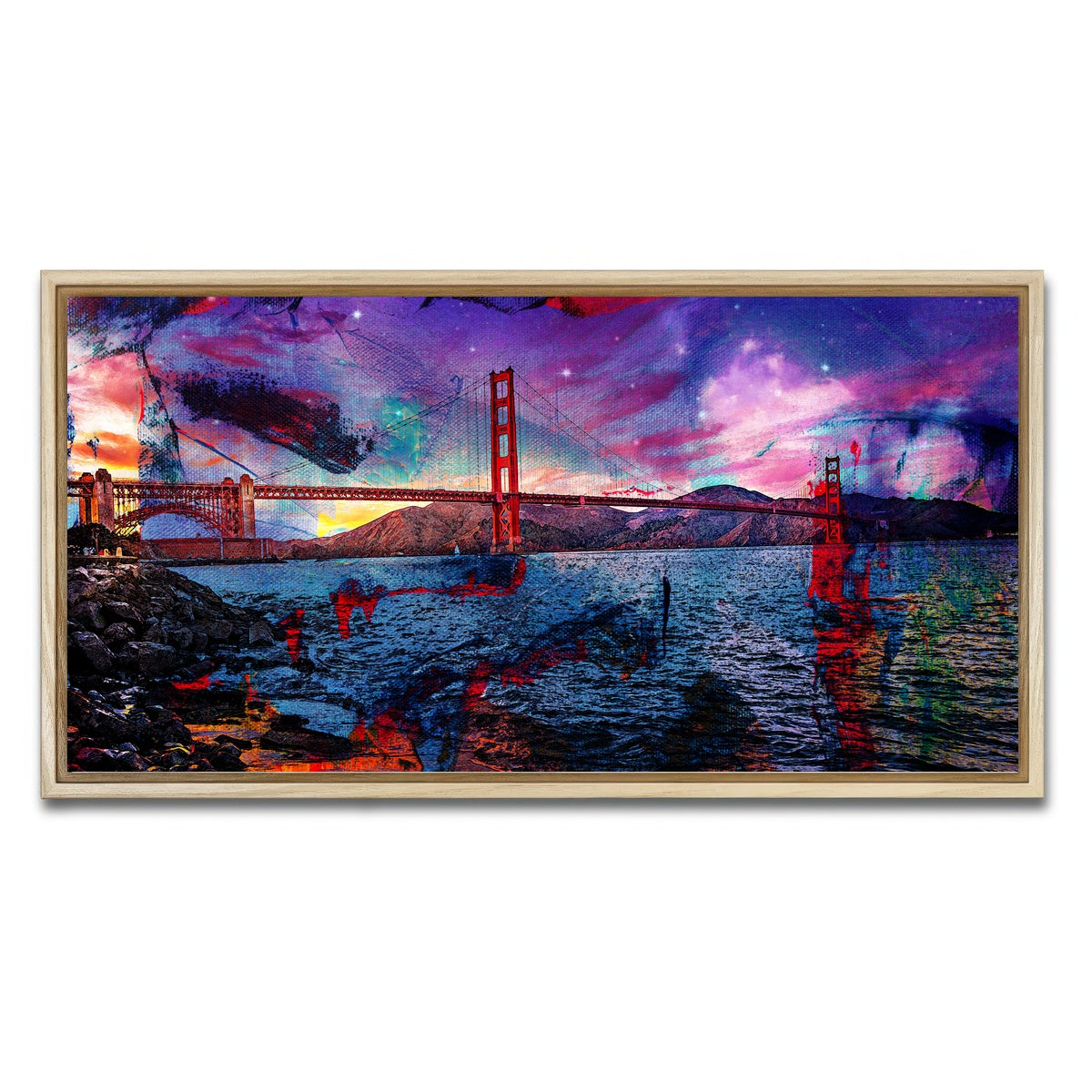 AUTO-MOCKUP WHITE | Golden Gate | 1 Piece | Natural Framed Canvas | group=2x1