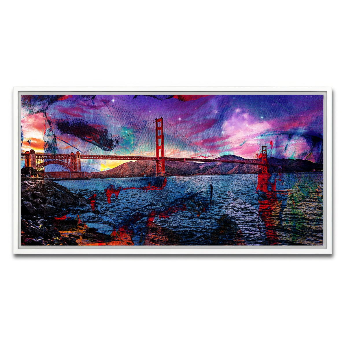 AUTO-MOCKUP WHITE | Golden Gate | 1 Piece | White Framed Canvas | group=2x1
