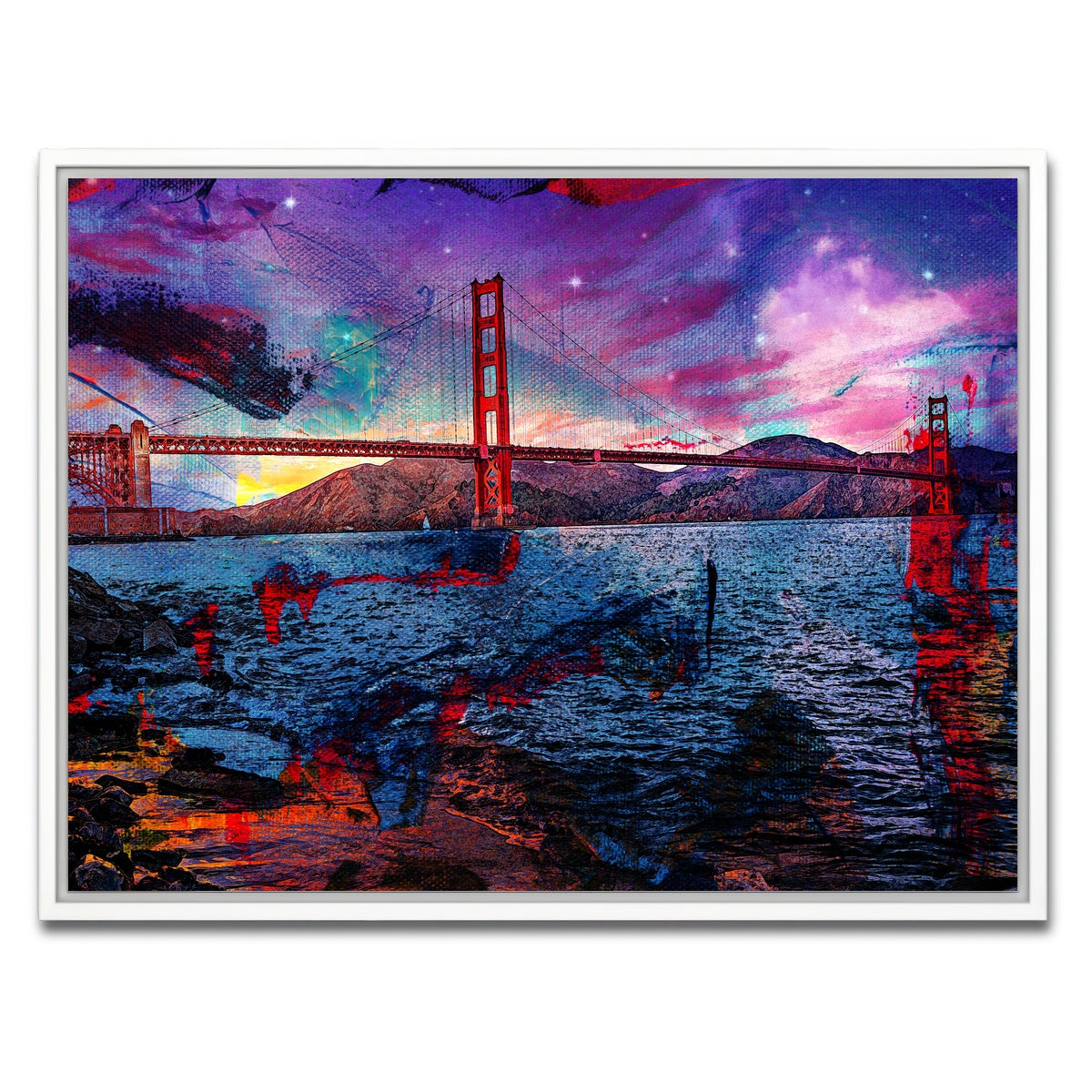 AUTO-MOCKUP WHITE | Golden Gate | 1 Piece | White Framed Canvas | group=4x3