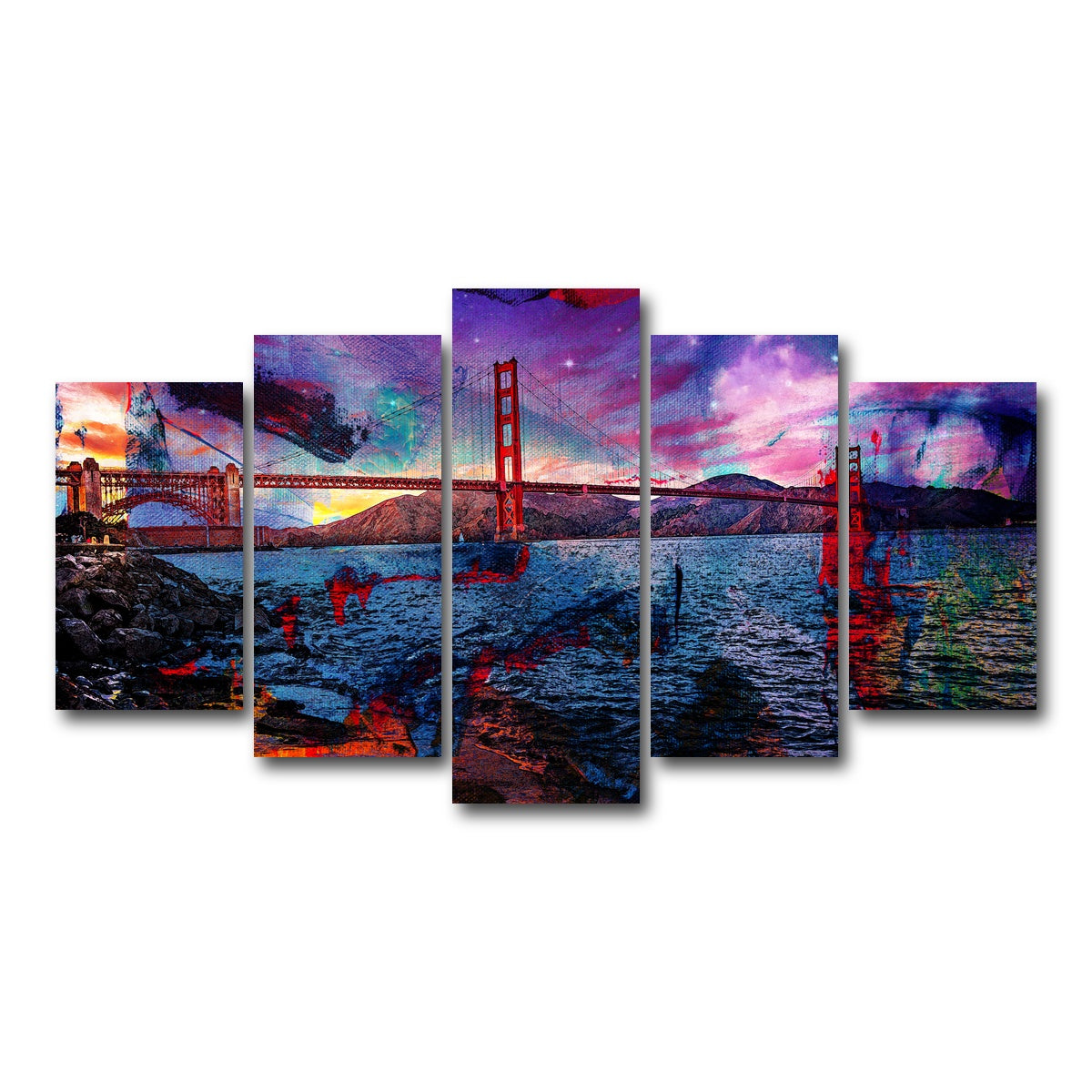 AUTO-MOCKUP WHITE | Golden Gate | 5 Piece | Gallery Wrap Canvas | group=5_normal