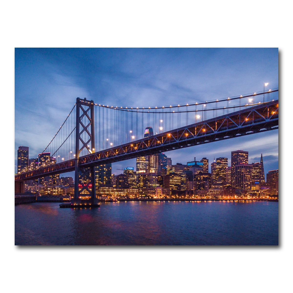 AUTO-MOCKUP WHITE | Golden Gate at Night | 1 Piece | Gallery Wrap Canvas | group=4x3