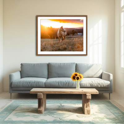 AUTO-MOCKUP ROOM | Golden Horse Wall Art