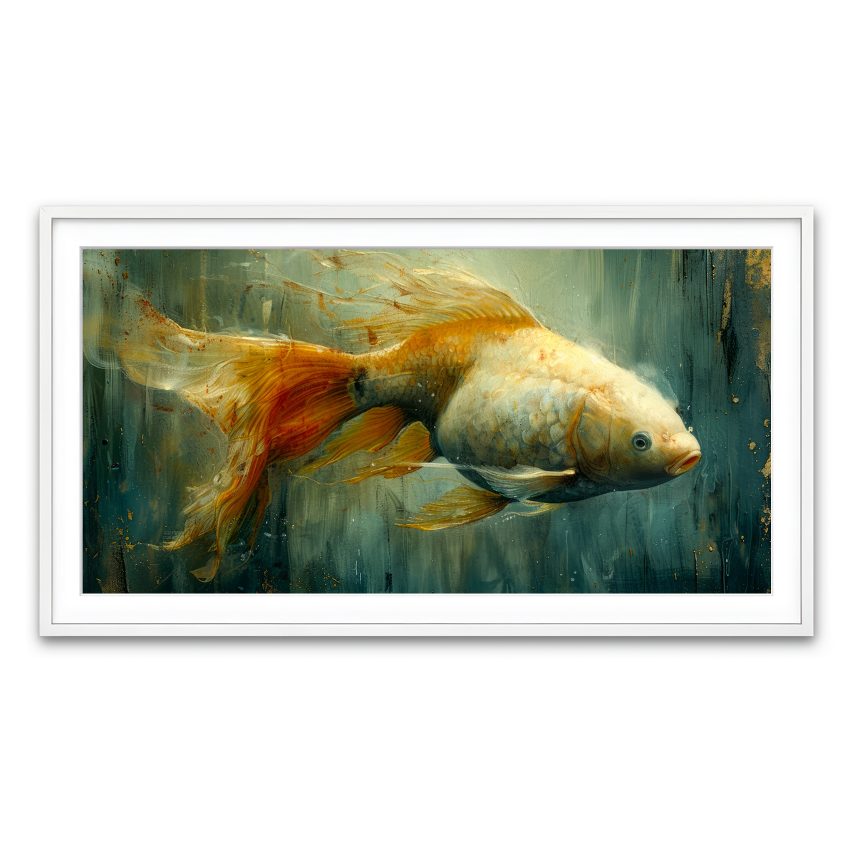 Framed Print 2x1 White