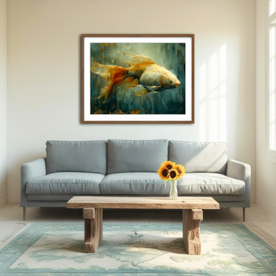 AUTO-MOCKUP ROOM | Golden Koi Fish Wall Art