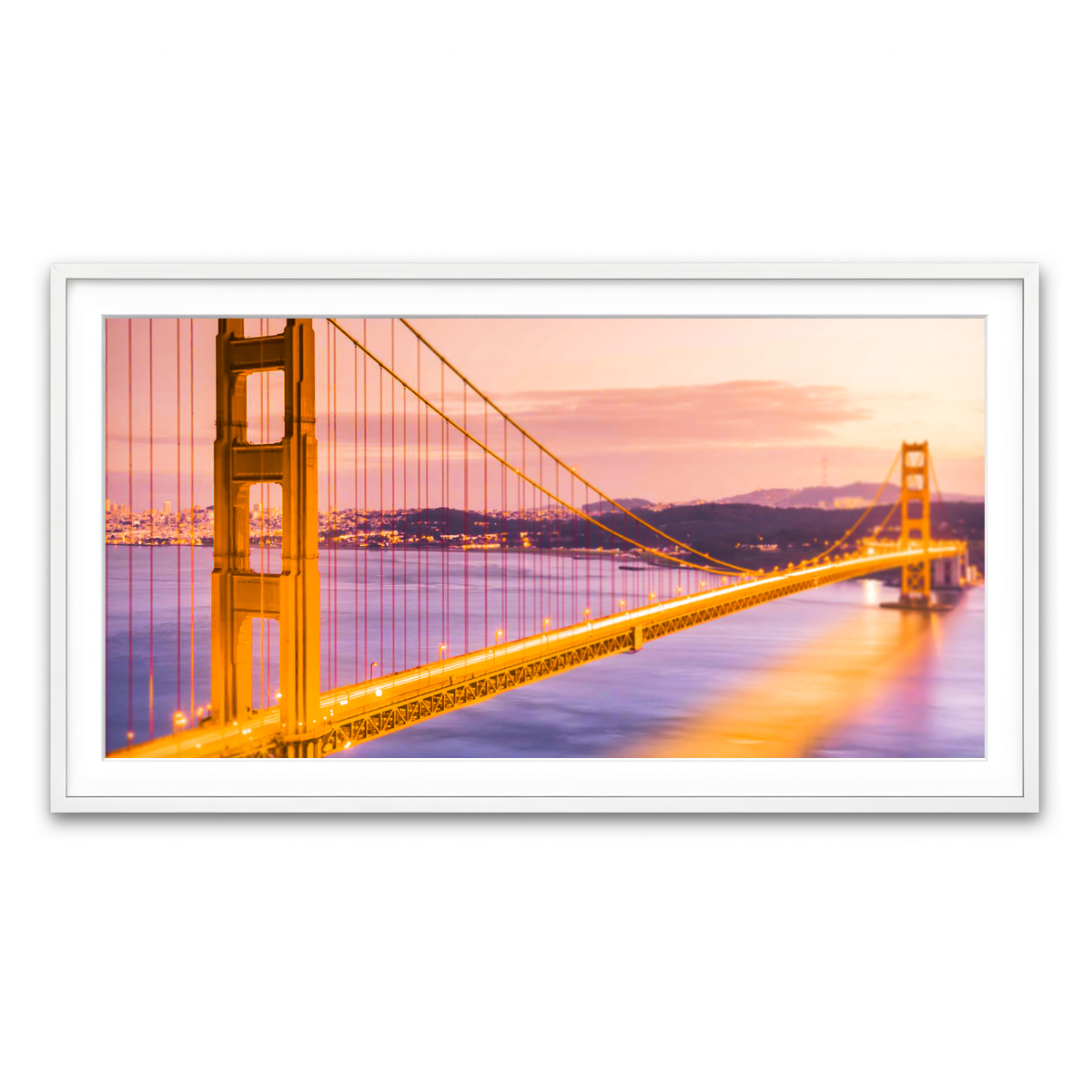 Framed Print 2x1 White