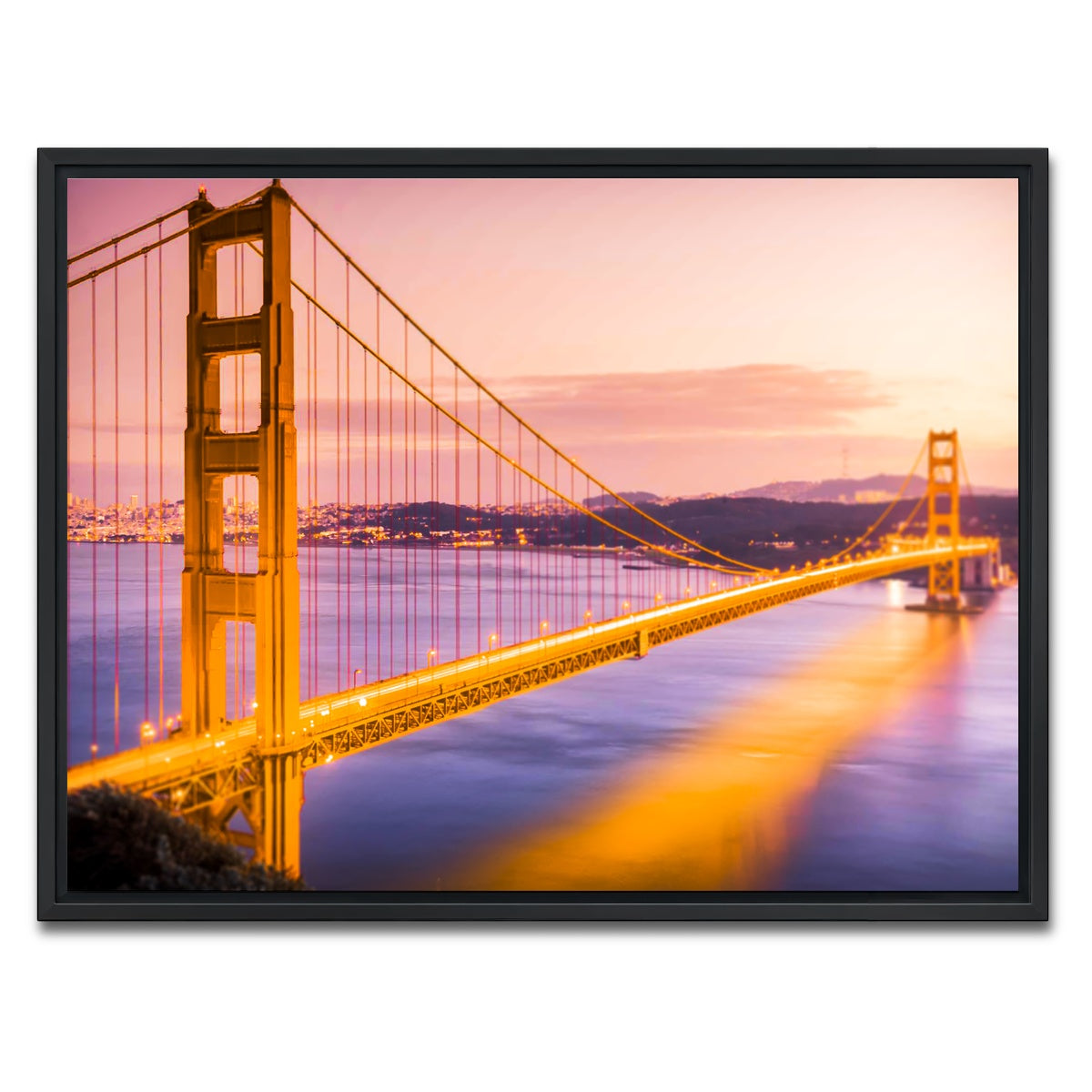 AUTO-MOCKUP WHITE | Golden gate golden | 1 Piece | Black Framed Canvas | group=4x3