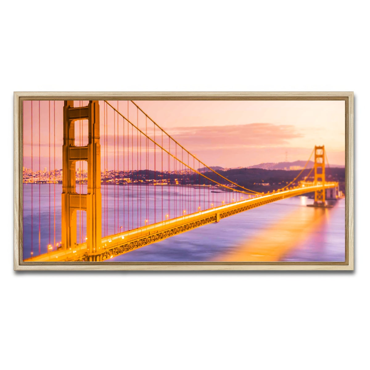 AUTO-MOCKUP WHITE | Golden gate golden | 1 Piece | Natural Framed Canvas | group=2x1