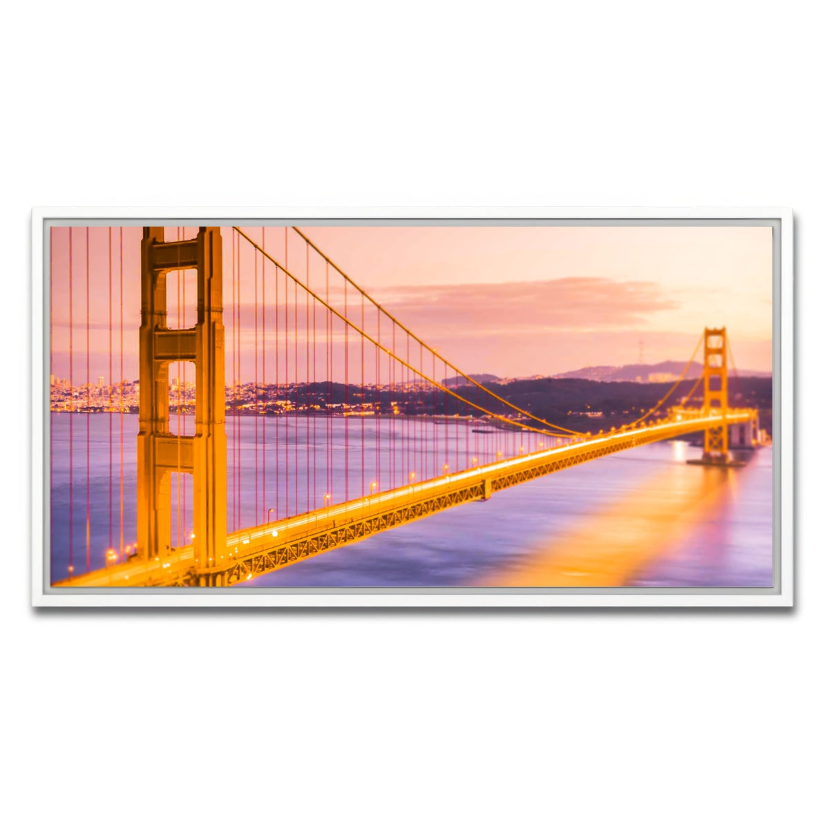AUTO-MOCKUP WHITE | Golden gate golden | 1 Piece | White Framed Canvas | group=2x1