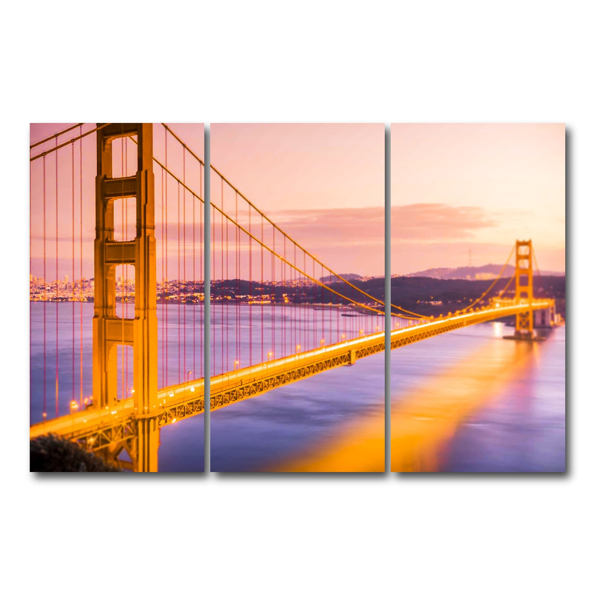 AUTO-MOCKUP WHITE | Golden gate golden | 3 Piece | Gallery Wrap Canvas | group=12x24
