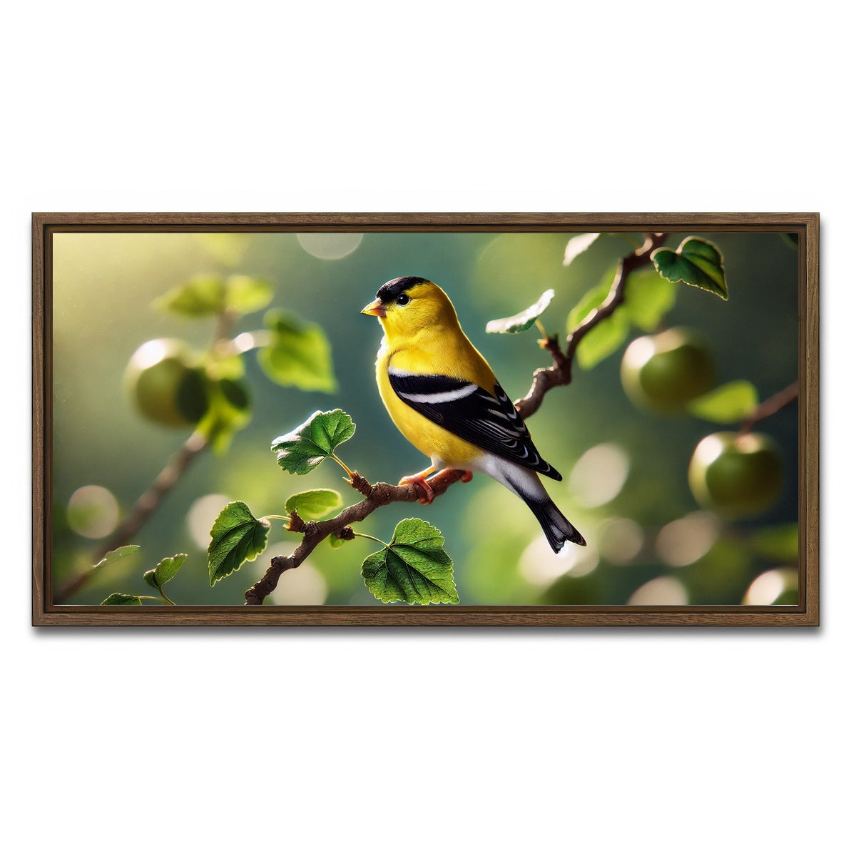 AUTO-MOCKUP WHITE | Goldfinch | 1 Piece | Walnut Framed Canvas | group=2x1