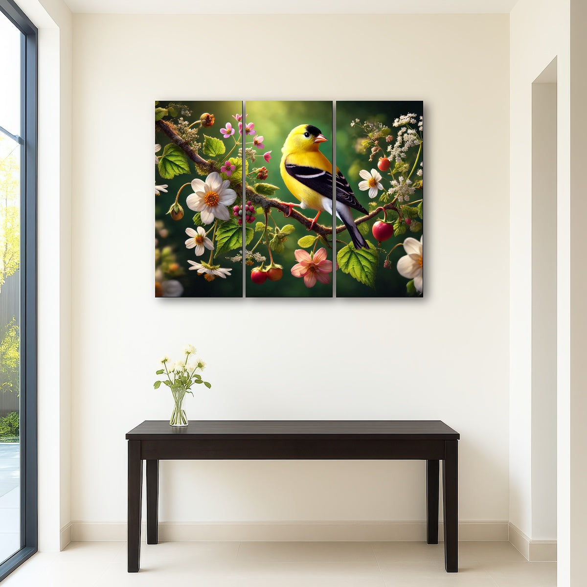 AUTO-MOCKUP ROOM | Goldfinch on Flower Branch