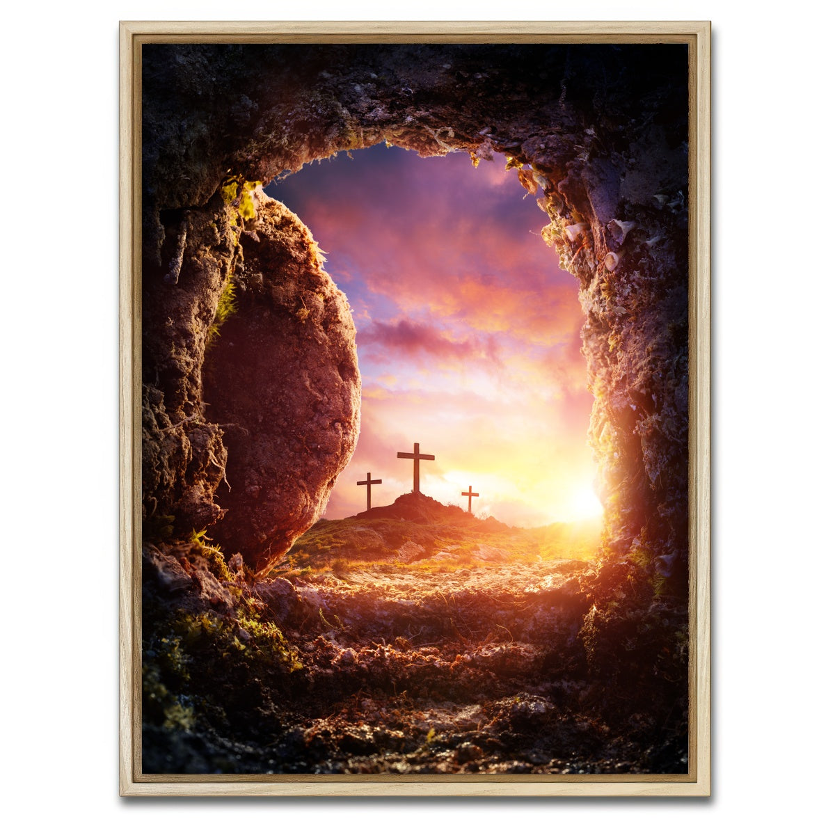 AUTO-MOCKUP WHITE | Golgotha | 1 Piece | Natural Framed Canvas | group=3x4