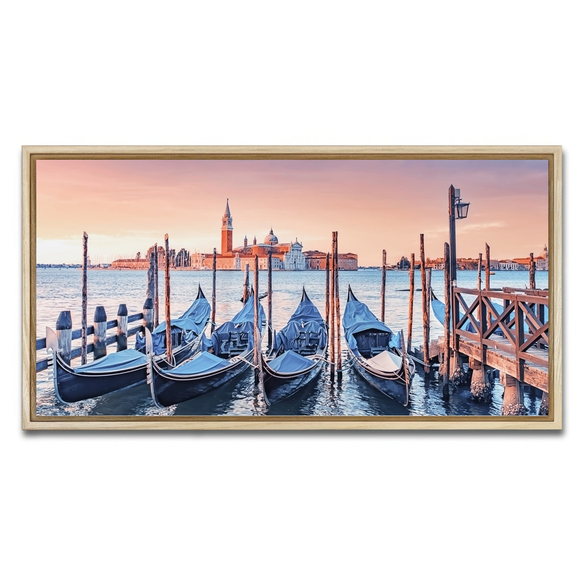 AUTO-MOCKUP WHITE | Gondolas In The Morning | 1 Piece | Natural Framed Canvas | group=2x1