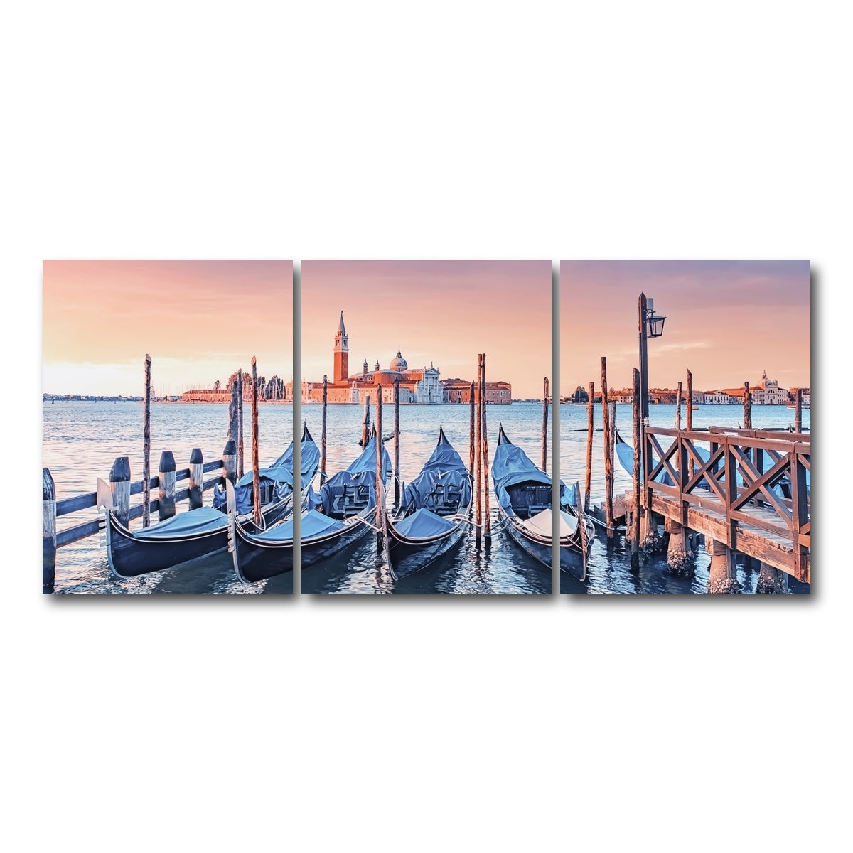 AUTO-MOCKUP WHITE | Gondolas In The Morning | 3 Piece | Gallery Wrap Canvas | group=18x24